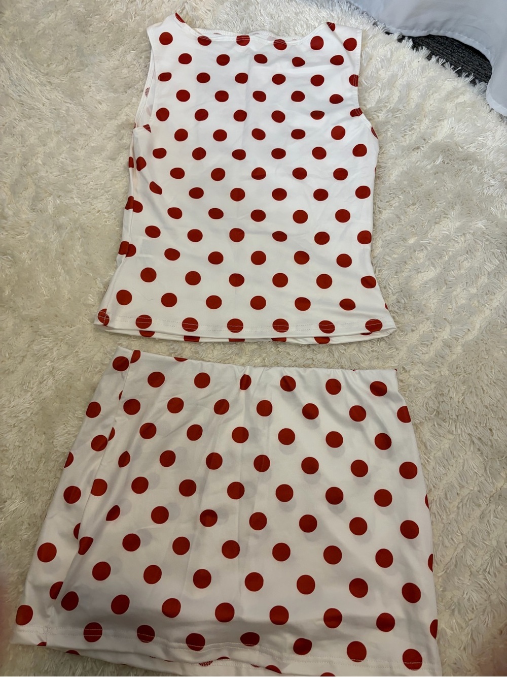 Red Polka Dot Skirt and Tank Set